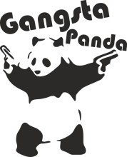 Наклейка на авто - Gangsta Panda